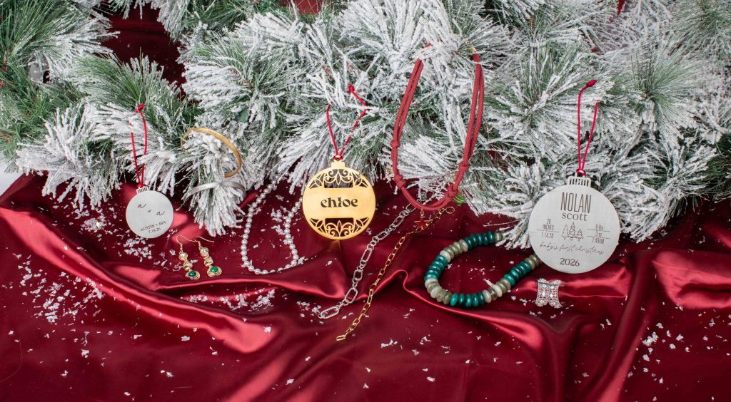 Holiday flatlay product photo