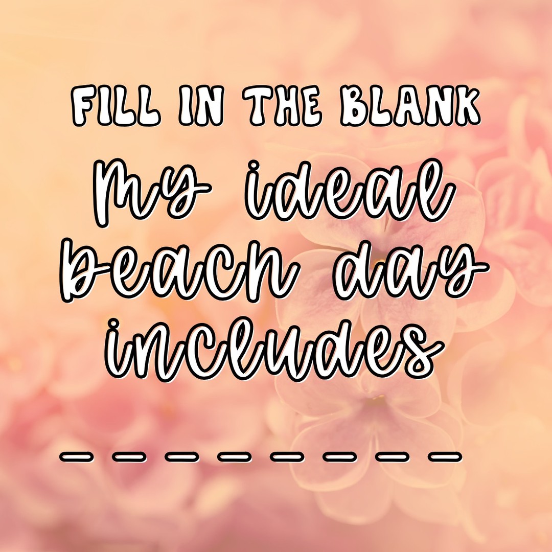 My ideal beach day includes ________ ☀️
Tell me yours 👇