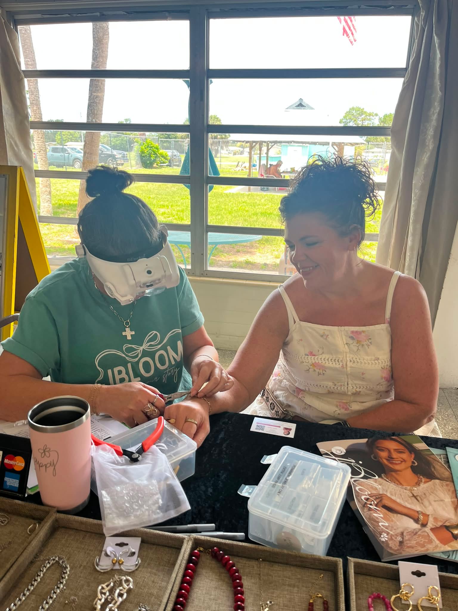 While I was on “vacation” I got to have some fun with my biz. I had pop-ups at a home, a coffee shop RootandSeed (delicious and highly recommended!) and a vendor event. I also picked up an order here and there from meeting people and my social media! Yesterday was pay day! Yep, the fun, relaxing girl times were worth it!! 
Have you ever thought of doing something sparkly like I do?